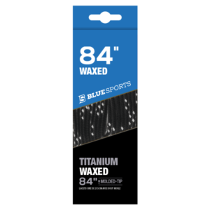 Blue Sports Laces Black Waxed 84"